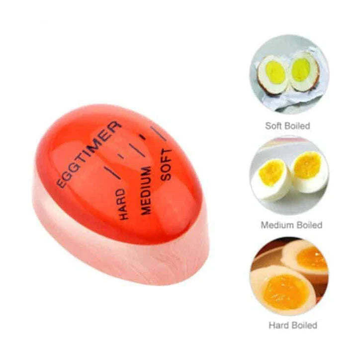 Eco-friendly resin egg timer with heat-sensitive technology for precise soft, medium, and hard-boiled egg doneness