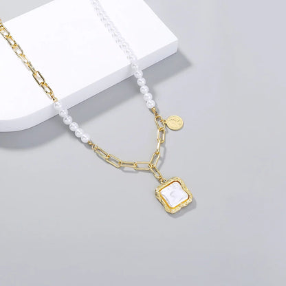 Faux Baroque Pearl Necklace with Elegant Shimmering Faux Pearls in a Refined and Sophisticated Design