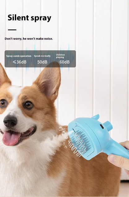 Rechargeable Pet Hair Removal Comb with Spray Cleaner - Effortlessly remove stubborn pet hair and keep your furry friend's coat fresh and healthy.