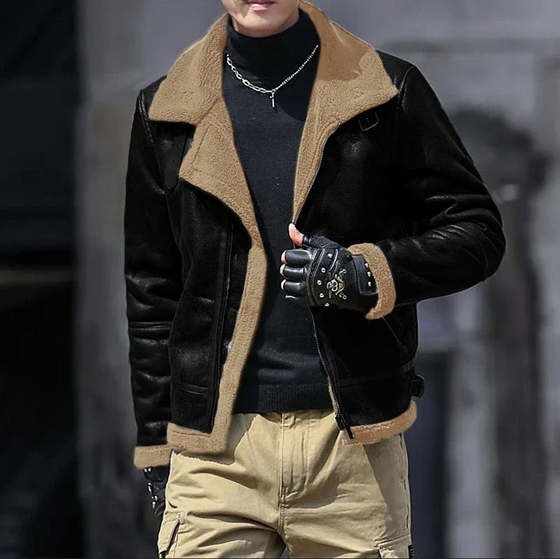 A premium suede men's winter coat with a fleece lining, available in multiple colors and sizes for a tailored, stylish fit.