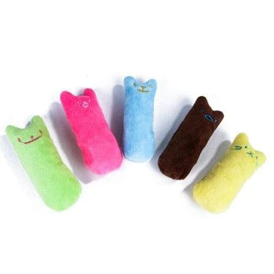 Cozy cotton-gray plush toy filled with catnip for playful cats