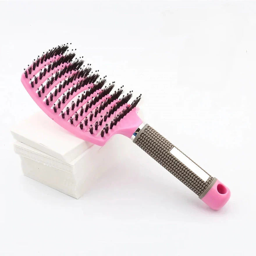 Curved Bristle Massage Comb for Detangling, Scalp Stimulation, and Healthy Hair Growth