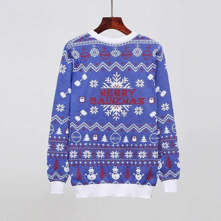 Stylish men's round neck Christmas sweater in various festive colors