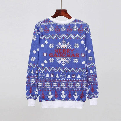 Stylish men's round neck Christmas sweater in various festive colors