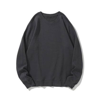 Cozy heavyweight round neck sweater in soft terry fabric, available in multiple colors