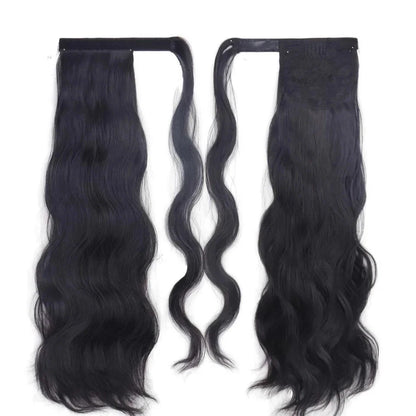 Glamorous blonde wavy clip-in ponytail for a Hollywood-inspired hairstyle