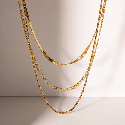 Elegant 18K gold plated stainless steel flat snake chain necklace with letter charms for a unique, personalized look