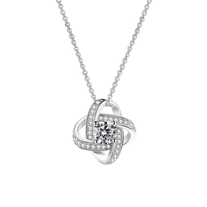A dazzling diamond-accented star pendant necklace made of 925 sterling silver with a delicate clavicle chain, making a thoughtful holiday gift for her.