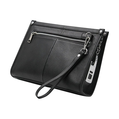 Premium leather business handbag with fingerprint lock, organized interior, and roomy design for modern professionals