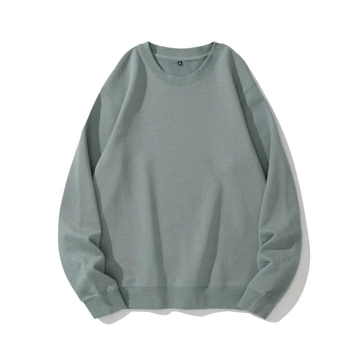 Heavyweight knit pullover sweater in various solid colors, perfect for couples to wear together