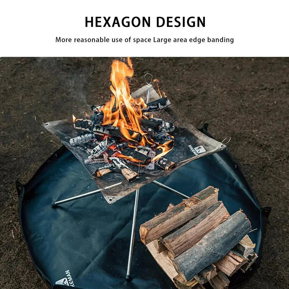 Trendha Fireproof Hexagonal Mat for safe and convenient outdoor activities like camping, barbecues, and more
