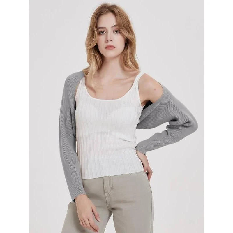 Cozy and chic long sleeve knit crop top cardigan in black, ivory, and camel colors