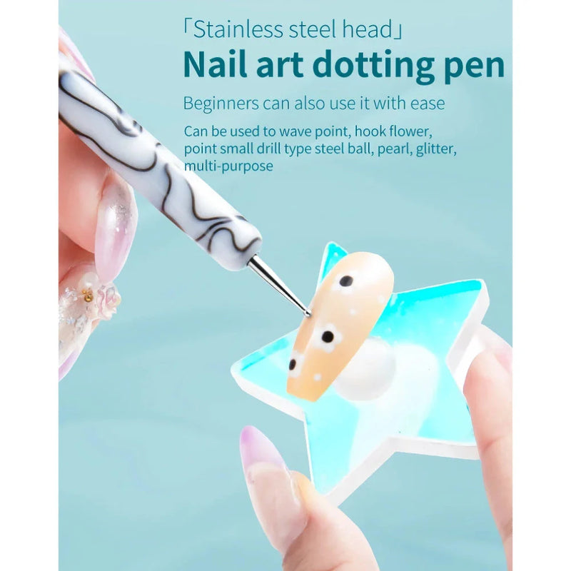 Hhomeenjoy US Premium Dual-Ended Acrylic Nail Art Brush & Dotting Tool
