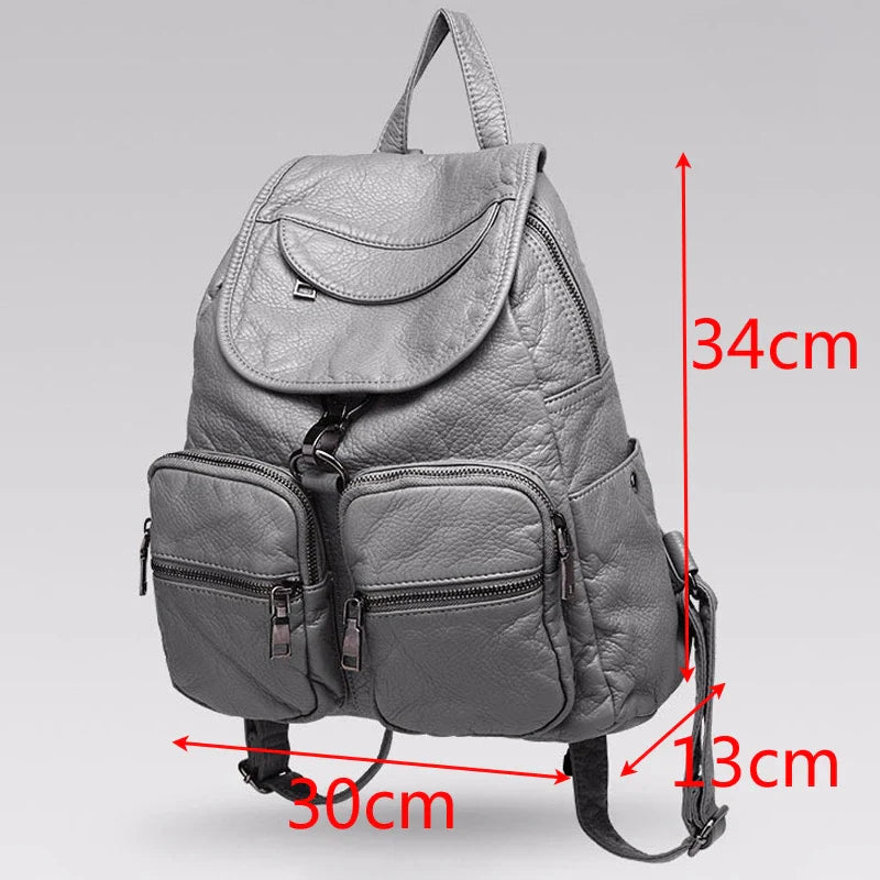 Fashionable leather backpack with multiple storage pockets and adjustable straps for comfort and organization