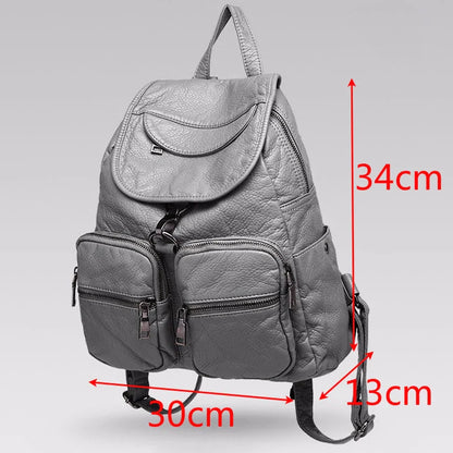 Fashionable leather backpack with multiple storage pockets and adjustable straps for comfort and organization