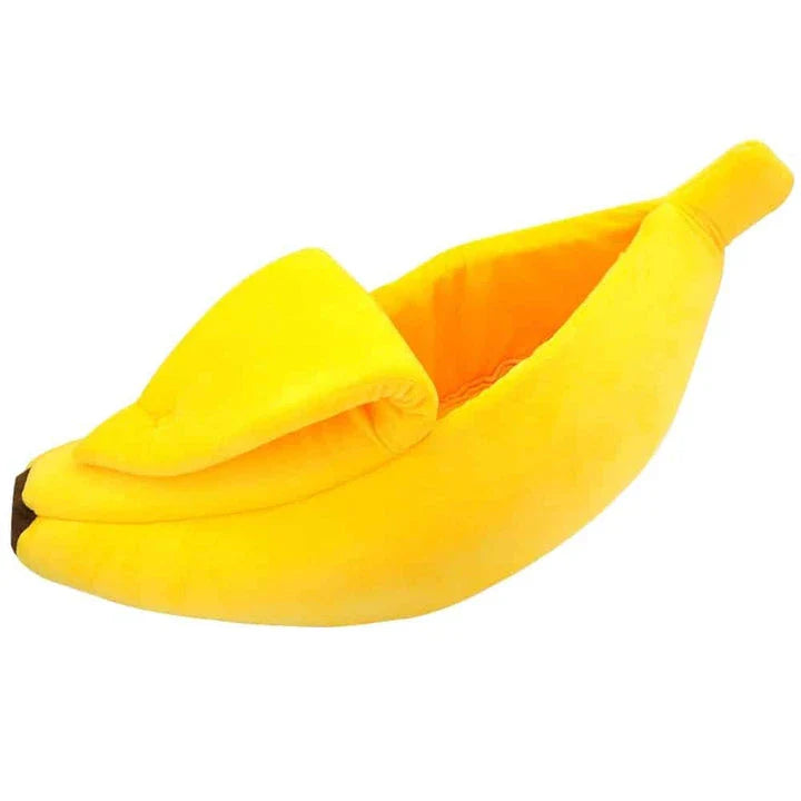 Comfy banana-shaped cat bed in various sizes, providing a cozy and supportive resting spot for feline companions