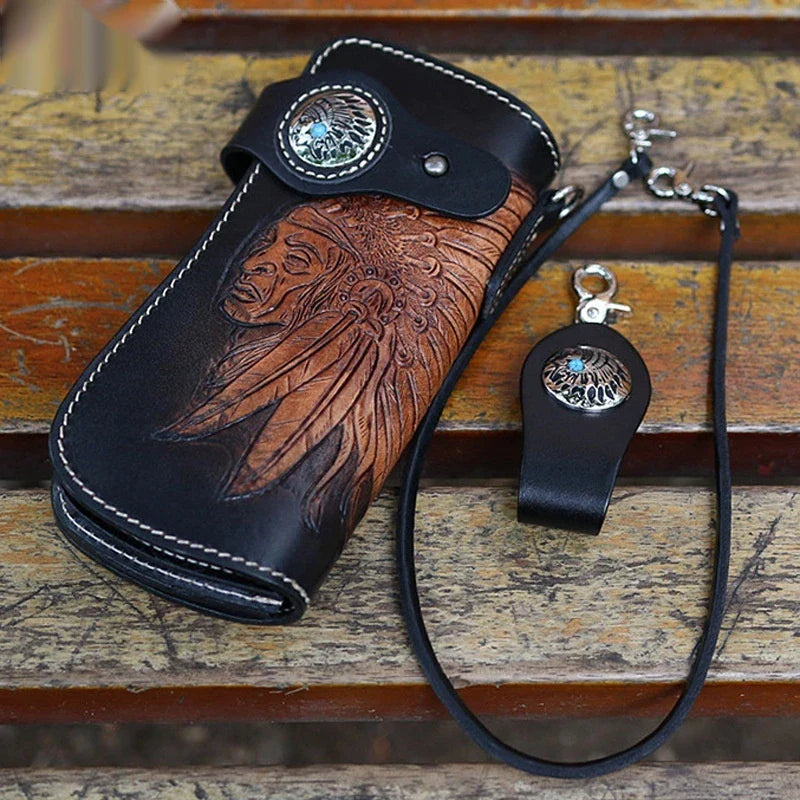 Premium personalized leather wallet with stylish cloth exterior, featuring multiple card slots, coin pocket, and roomy main compartment for organized storage.