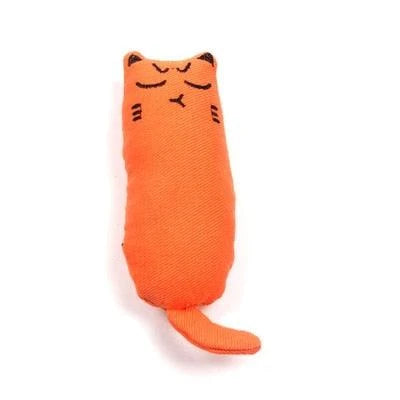 Cozy cotton-gray plush toy filled with catnip for playful cats