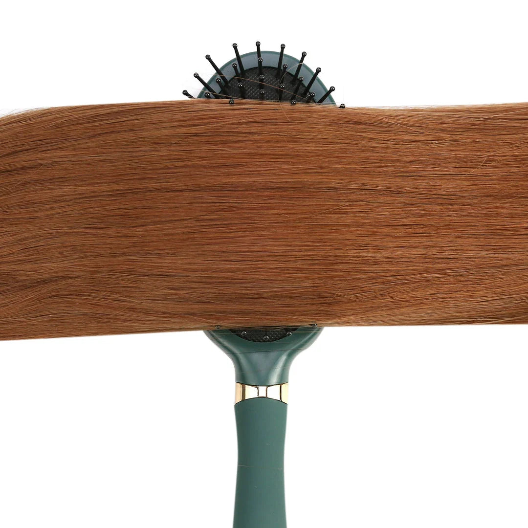 12-inch clip-in human hair extensions in balayage highlight blonde color for luxurious and glamorous hairstyles