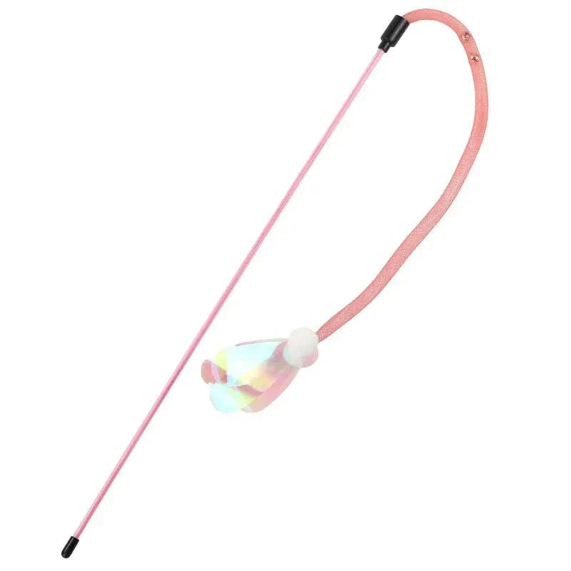 Interactive cat toy with butterfly, bell, and wool ball design for engaging playtime