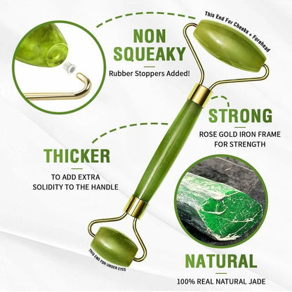 Premium natural jade roller and gua sha set for a luxurious facial massage and skin rejuvenation