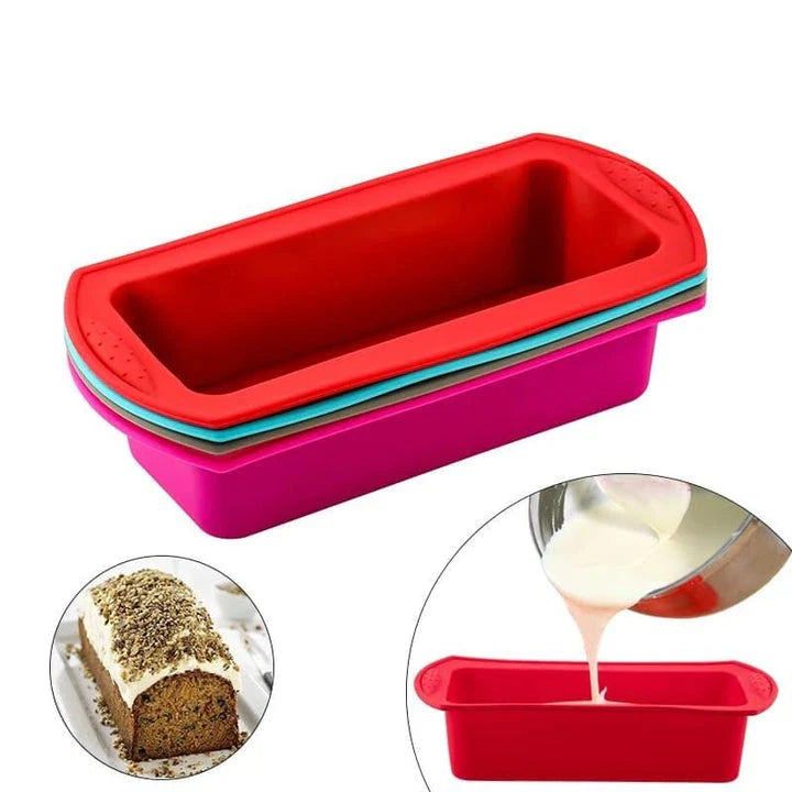 Vibrant silicone cake mold in grey color, used for baking colorful and creative desserts