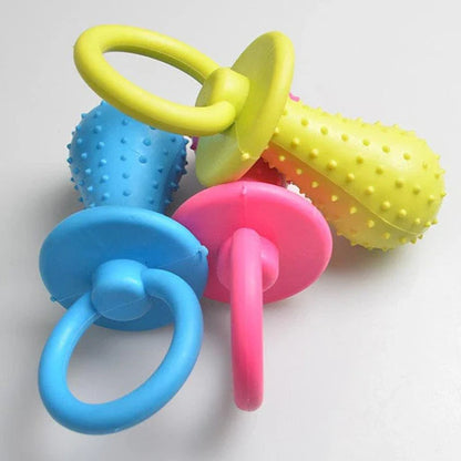 Premium chew toy for dogs made of durable rubber in a unique dummy design to satisfy your furry friend's natural chewing needs