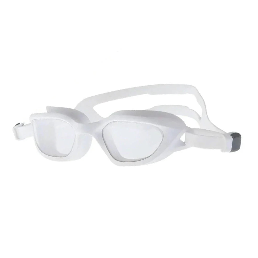 Premium swimming goggles with anti-fog coating for clear underwater vision and comfortable fit