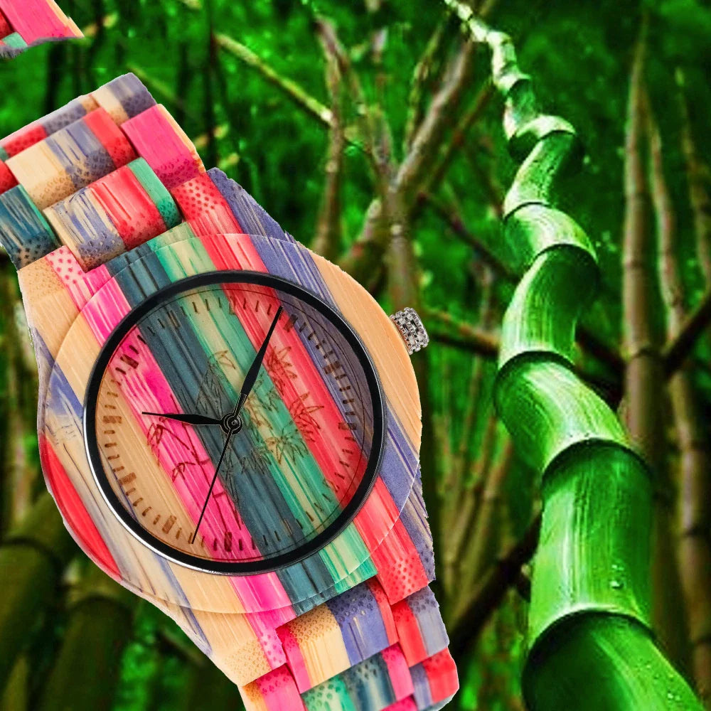 Stylish Quartz Bamboo Wood Watch - A unique and eco-friendly timepiece with a sleek design and reliable quartz movement
