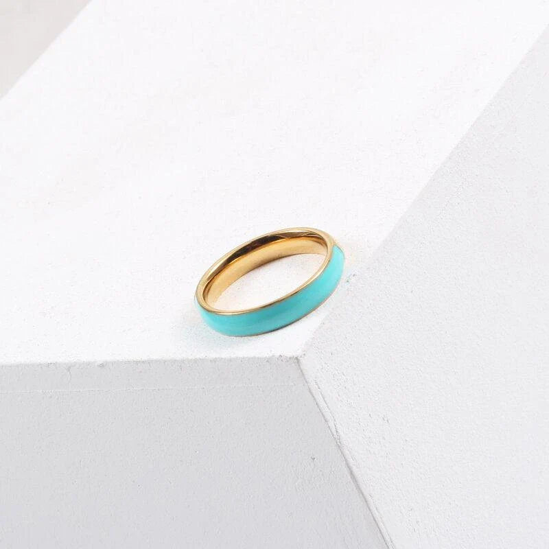 Premium dark blue titanium steel ring with a sleek, modern design for stylish American men