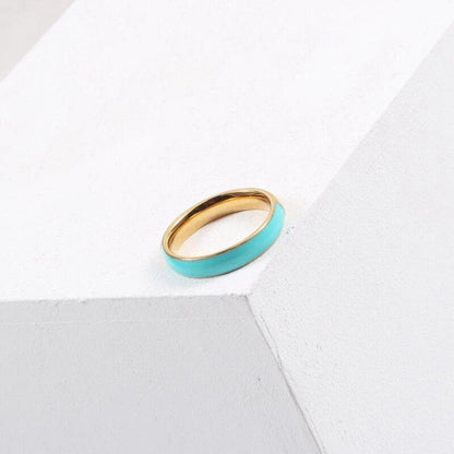 Premium dark blue titanium steel ring with a sleek, modern design for stylish American men