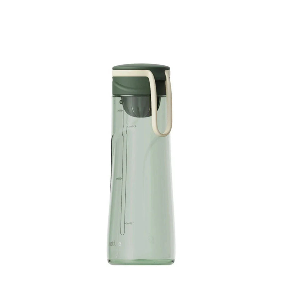 Durable and eco-friendly Tritan sports water bottle in white color with carrying strap, perfect for active lifestyles and outdoor activities.