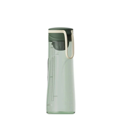 Durable and eco-friendly Tritan sports water bottle in white color with carrying strap, perfect for active lifestyles and outdoor activities.