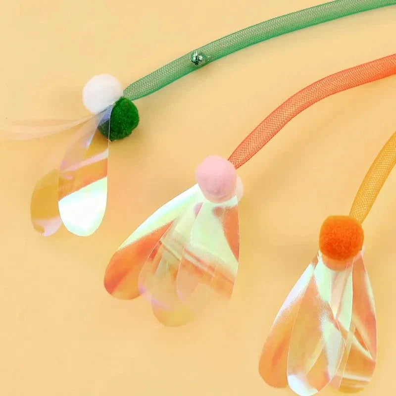 Hhomeenjoy Engaging Interactive Cat Teaser Toy with Butterfly, Bell, and Wool Ball