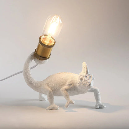 Resin Lizard Table Lamp with Chameleon-Inspired Design, Durable Construction, and Versatile Lighting for Modern Home Decor