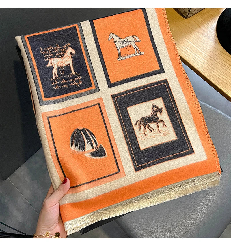 Elegant cashmere-blend scarf in a variety of colors, featuring a versatile design for warmth and cooling