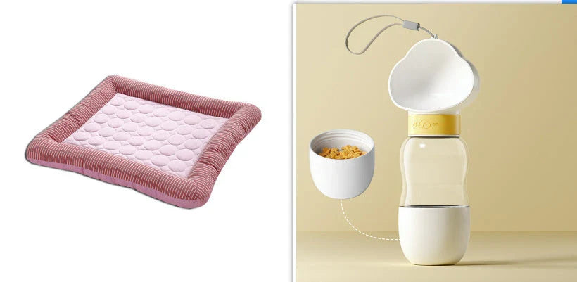 A soft, blue cooling pet bed made of breathable, high-tech fabric to keep dogs and cats cool and comfortable.