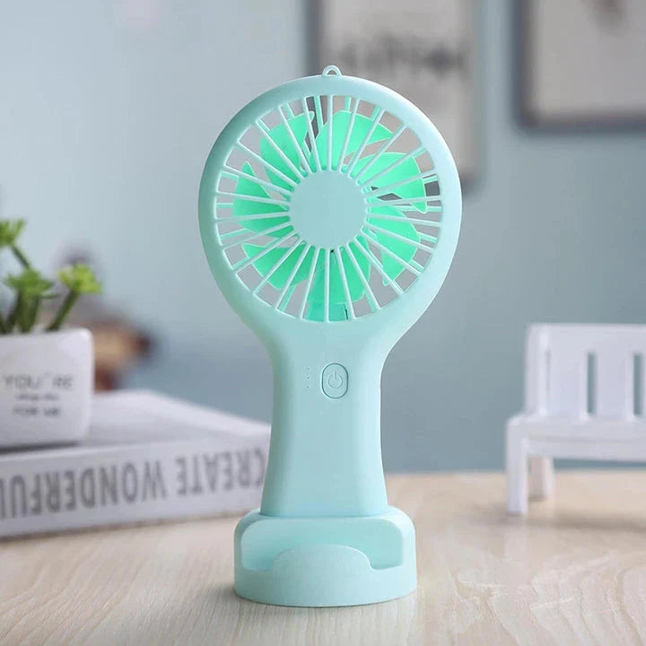 Compact 800mAh Rechargeable Pocket Fan in Blue Color - A Portable, Powerful and Convenient Personal Cooling Device