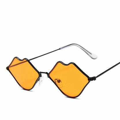 Chic Red Lips Cat Eye Sunglasses for Women with UV400 Protection and Durable Alloy Frame