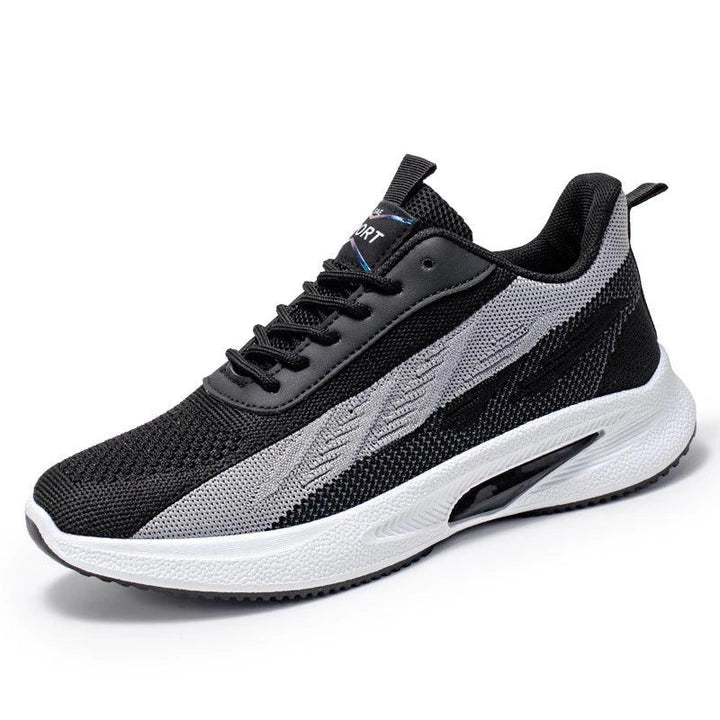 Breathable, comfortable color-blocked mesh sneakers for men with a durable rubber sole and secure lace-up closure