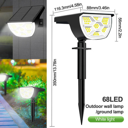 Outdoor Solar Landscape Spotlights with multiple LED options and lighting modes for customizable ambiance in gardens, pathways, and patios