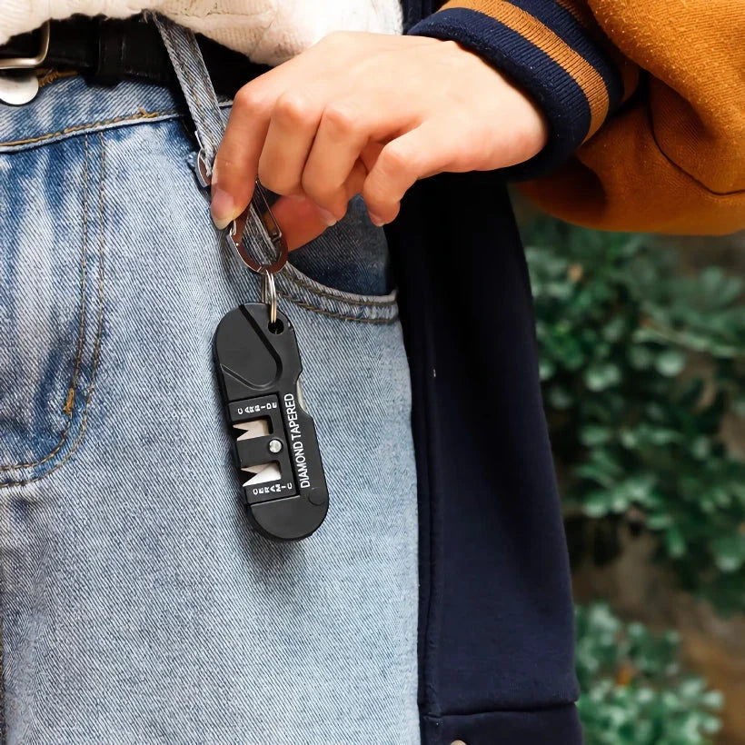 Compact Multipurpose Pocket Whetstone Sharpener with 3-in-1 Sharpening System for Outdoor Adventures