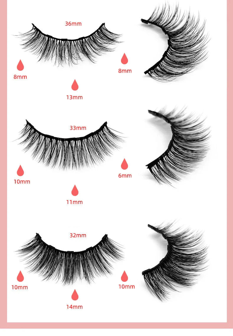 Magnetic Eyelash and Eyeliner Duo Set - natural-looking false lashes, magnetic eyeliner, and eyelash tweezers for easy, glamorous eye makeup application