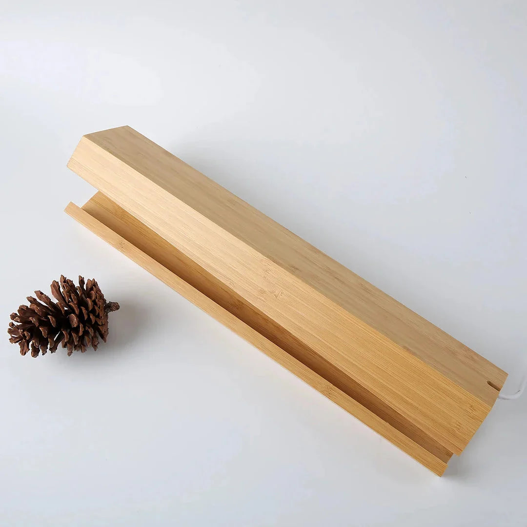 Elegant bamboo LED table lamp with adjustable brightness and soft, soothing light