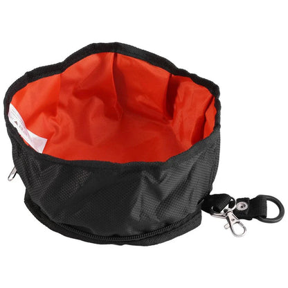 Collapsible pet bowl made of durable polyester for outdoor adventures with your furry friend