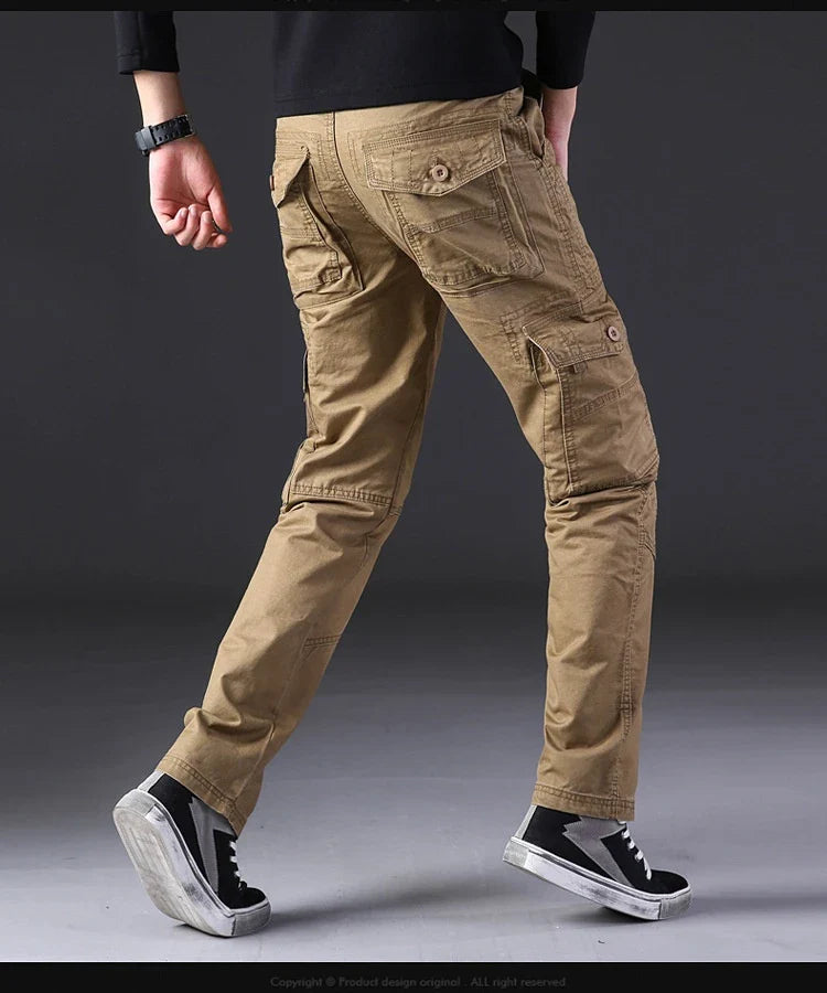 Trendha men's outdoor casual cotton trousers with multiple pockets in a variety of colors and sizes