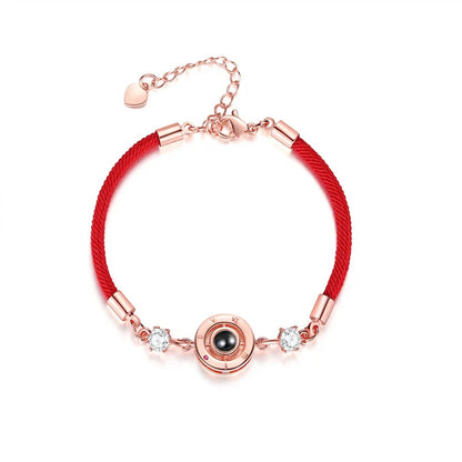 Couple Projection Bracelet in rose gold with a mesmerizing image display