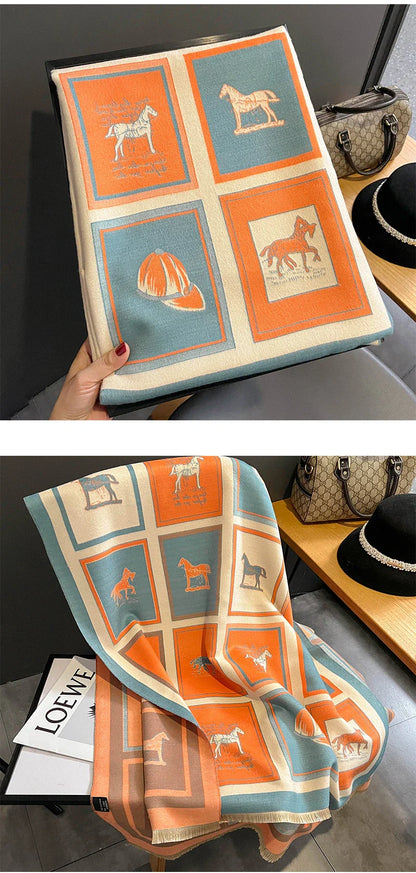 Elegant cashmere-blend scarf in a variety of colors, featuring a versatile design for warmth and cooling