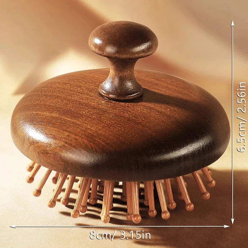 Aromatherapy Scalp Massager: Sandalwood Hair Comb with Air Cushion Technology for Gentle Scalp Stimulation and Healthy Hair Growth