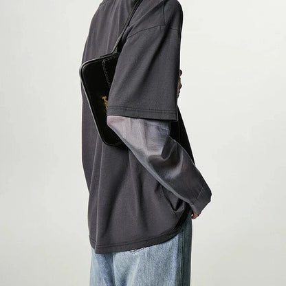 Cozy autumn-inspired cotton tee with bear print and embroidered details for a stylish and comfortable look